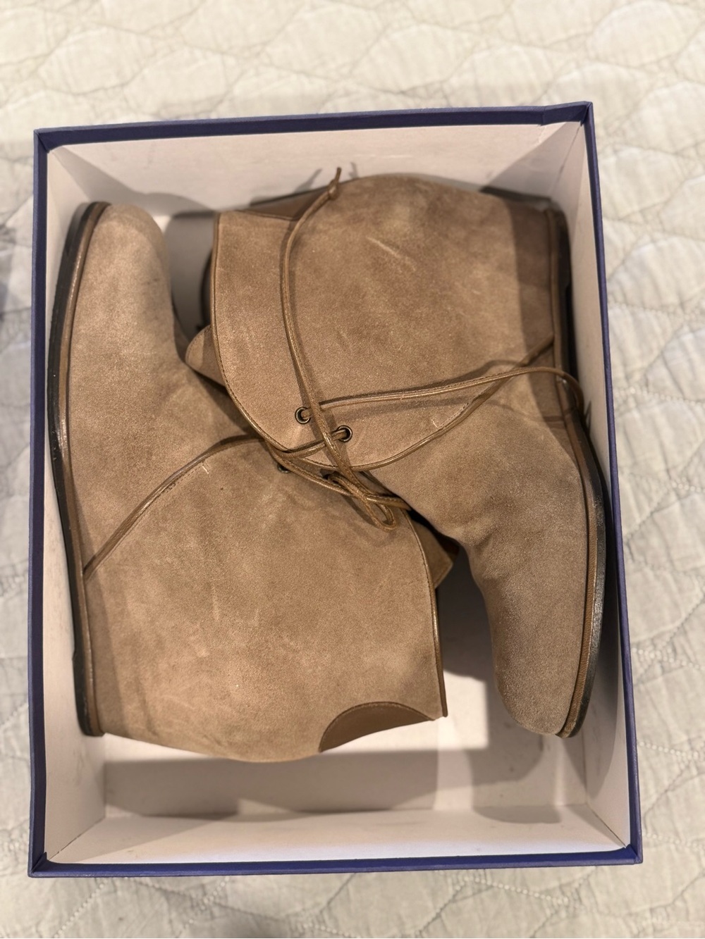 Stuart Weitzman Taupe Suede Ankle Boots
